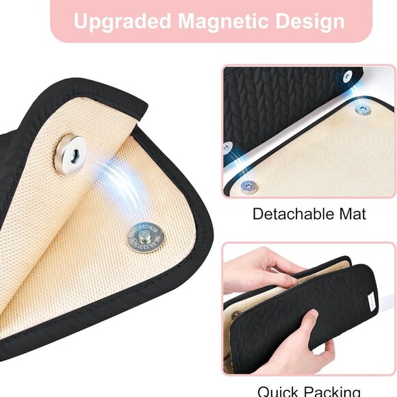 Travel Hair Tool Organizer Bag Heat Resistant Mat for Straighteners Curling Iron - Picture 4 of 7